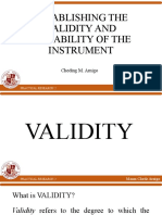 Establishing The Validity and Reliability