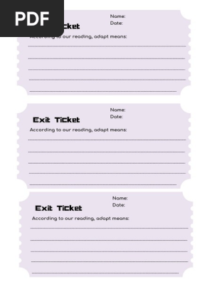 adaptation exit ticket