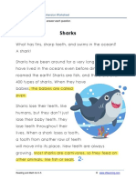 Reading Comprehension Worksheet and Kid's Fable - Sharks