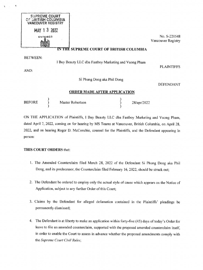Order Made After Application | PDF