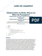 Adolescentes na Rede: Discussão sobre riscos e ritos de passagem