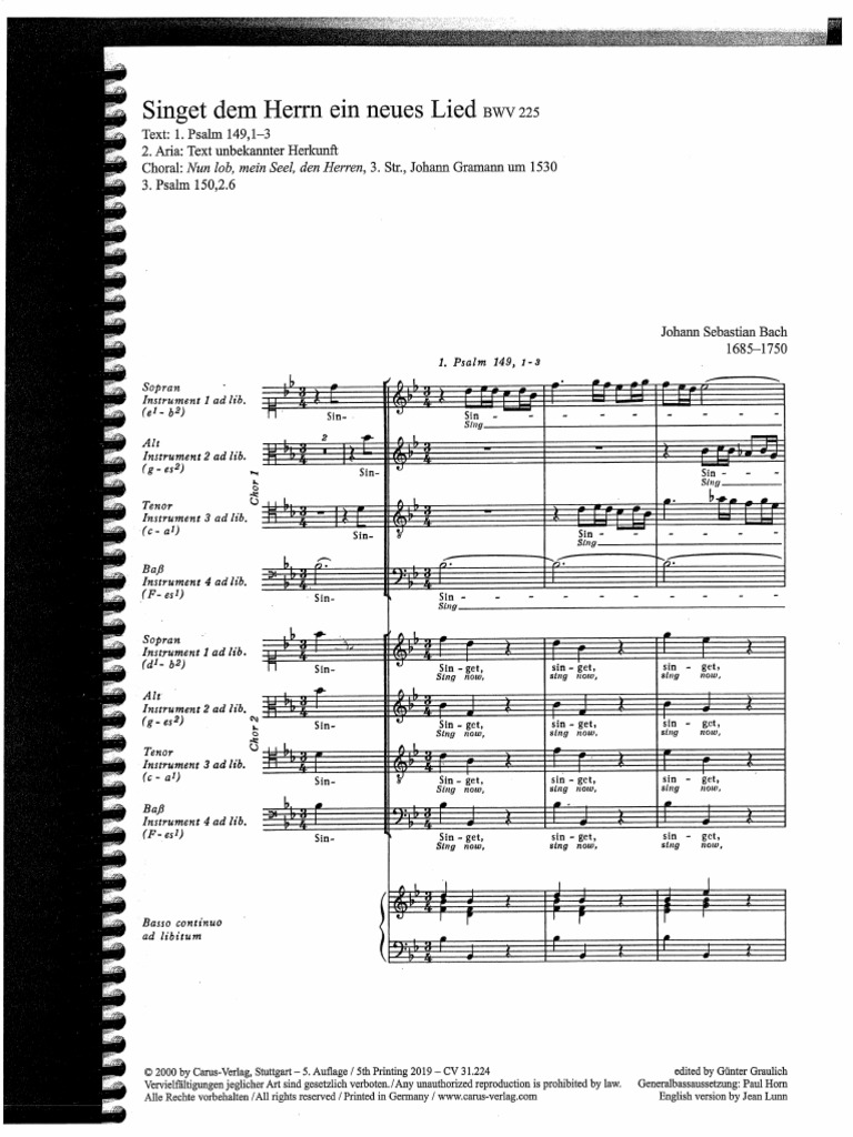Singet Dem Herrn | PDF