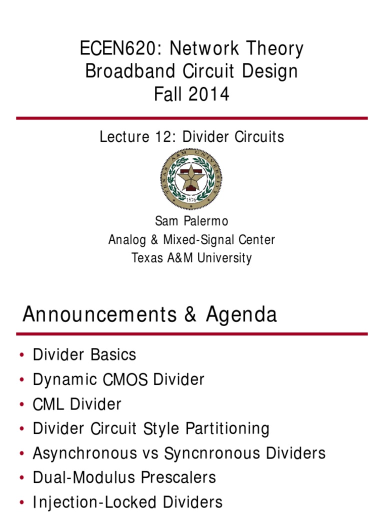 Divider Circuits in Network Theory | PDF | Logic Gate | Electronic ...