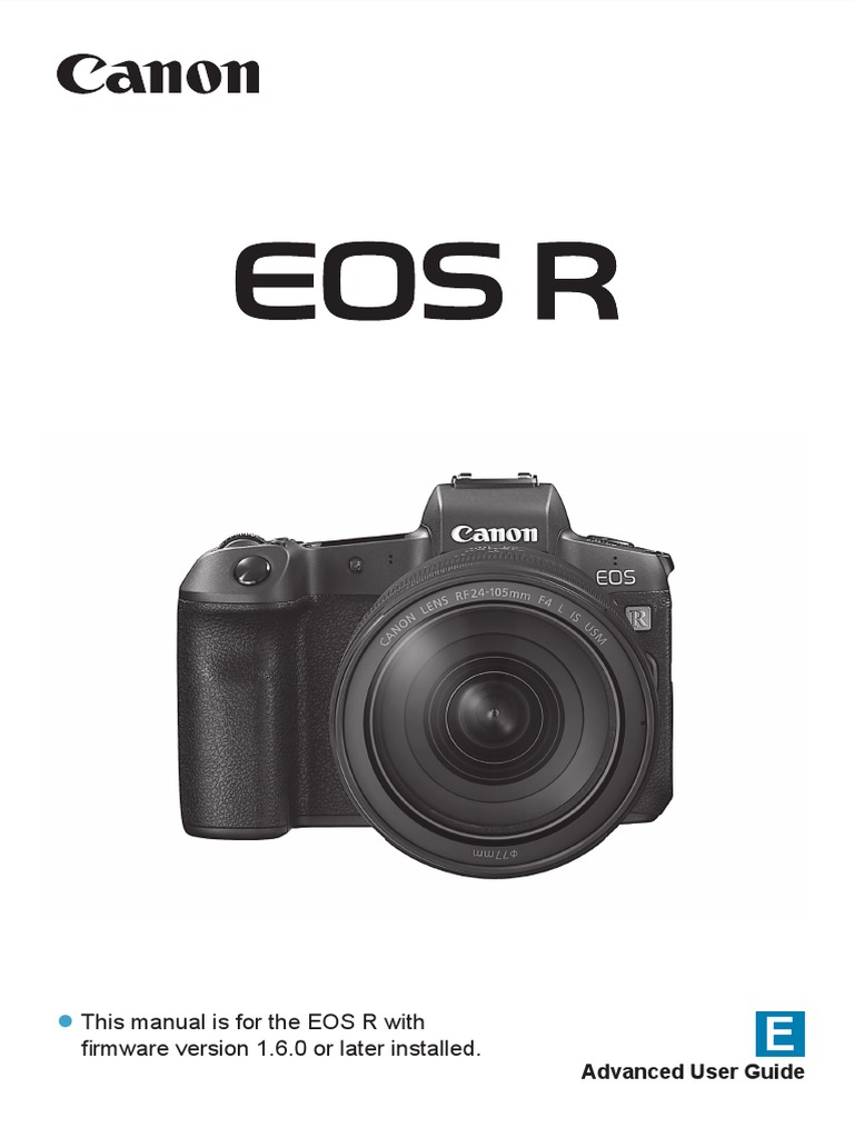 Canon EOS R Manual PDF Exposure (Photography) Camera