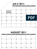 2011-2012 Calendar with US Holidays
