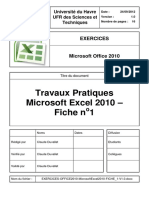 EXERCICES OFFICE2010 MicrosoftExcel2010 FICHE - 1 V1.0