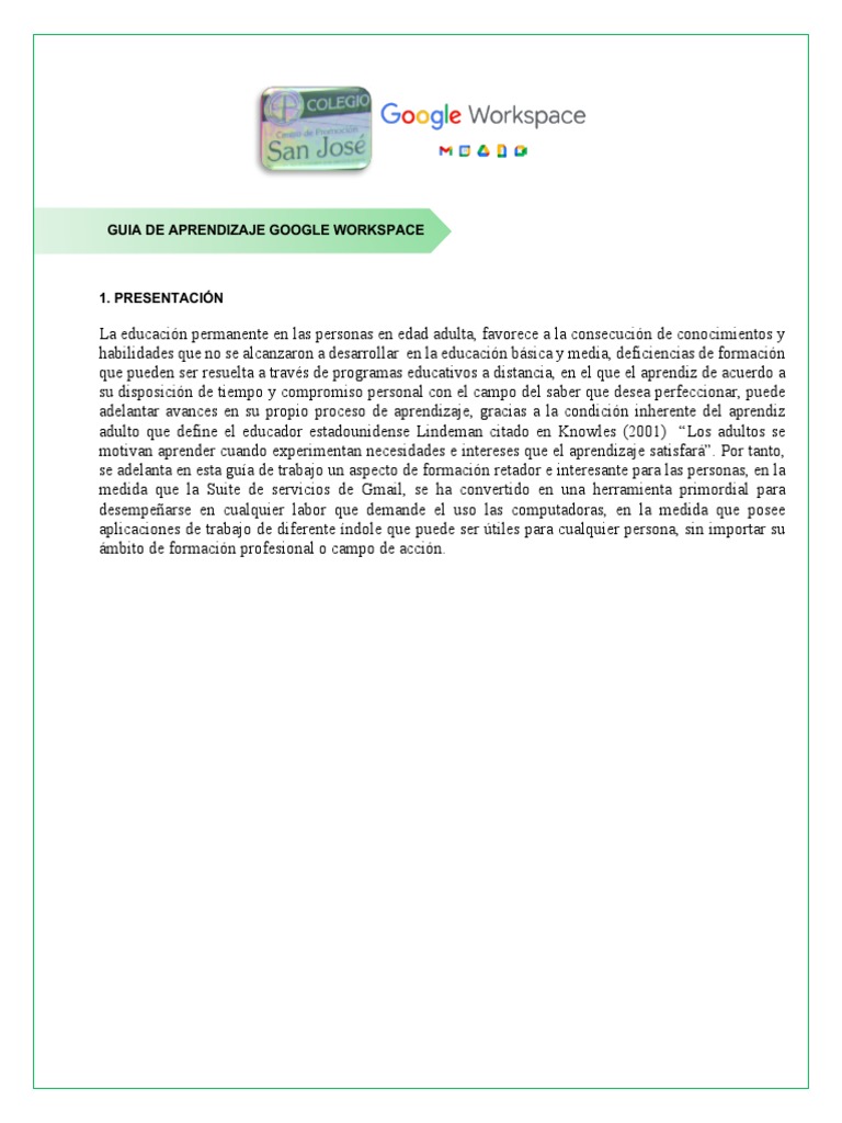 Guia Google Workspace | PDF | Software de la aplicacion | Archivo de ...