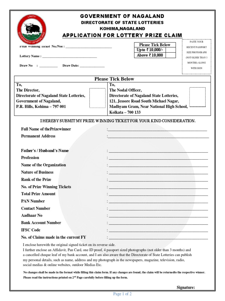 Nagaland Claim Form CLXXXCDXXII PDF Cheque Economies