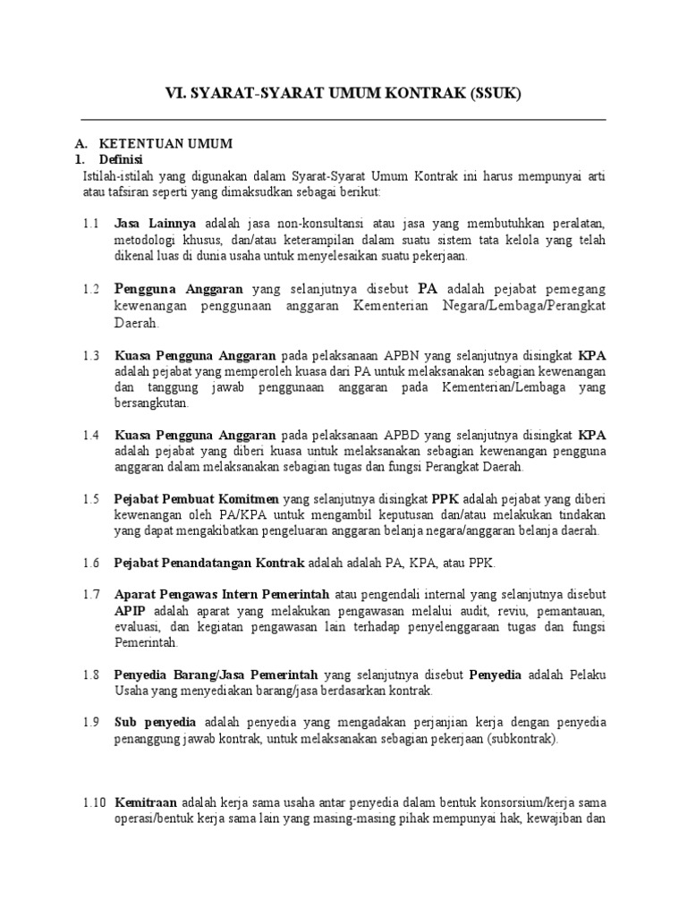 Syarat Umum Kontrak Pengadaan Jasa | PDF | Bisnis