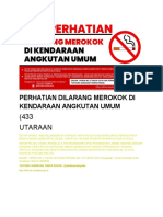 Poster Dilarangf Merokok Angkutan Umum