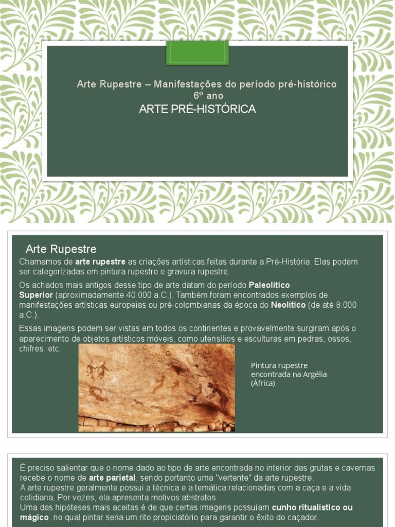 Atividade sobre Arte Rupestre 6º Ano | PDF | Arte Rupestre | Pinturas