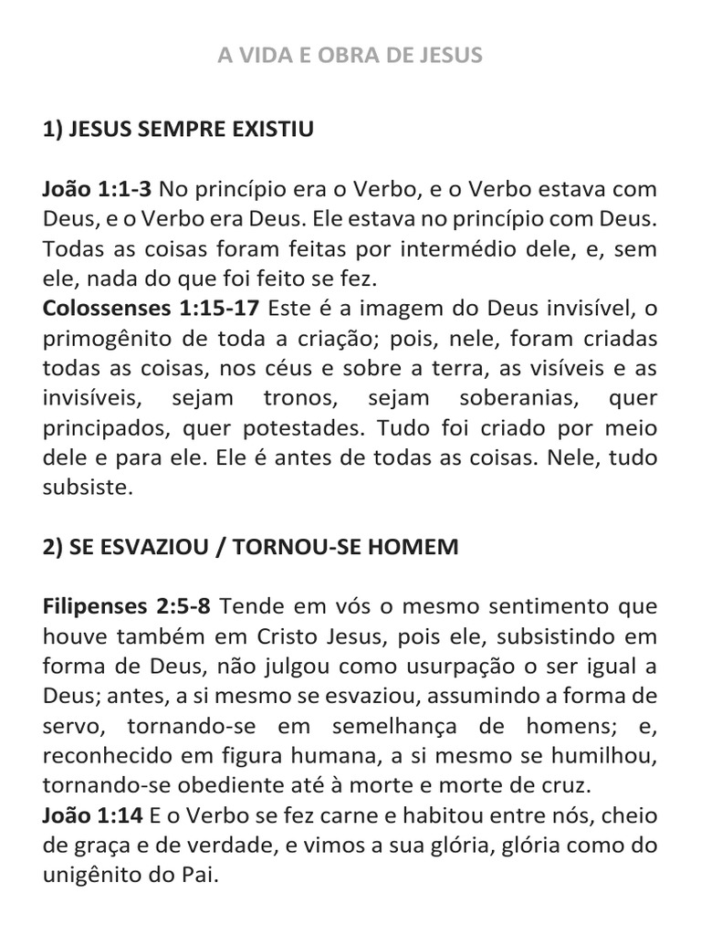 Vida E Obra De Jesus Móvel Pdf Logos Cristianismo Jesus