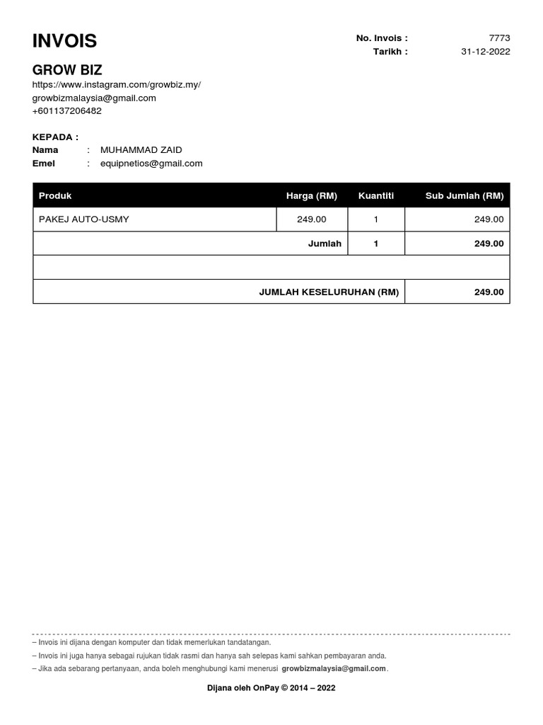 Invoice USAT | PDF