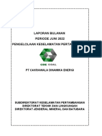 Laporan Statistik Kecelakaan Tambang & Kejadian Berbahaya Juni 22