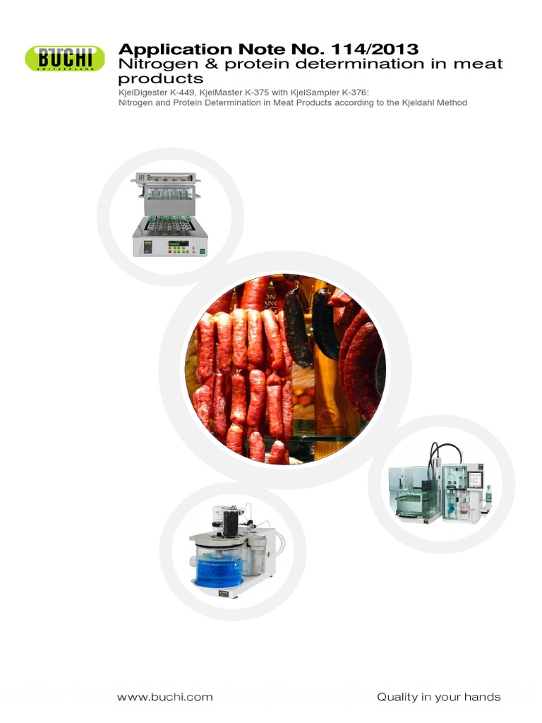 Application Note No. 114 Nitrogen and Protein Determination in Meat
