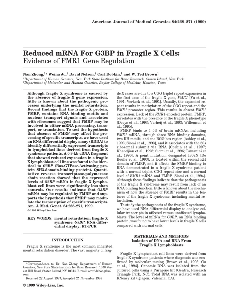 Zhong 1999 PDF Gene Expression Reverse Transcription Polymerase