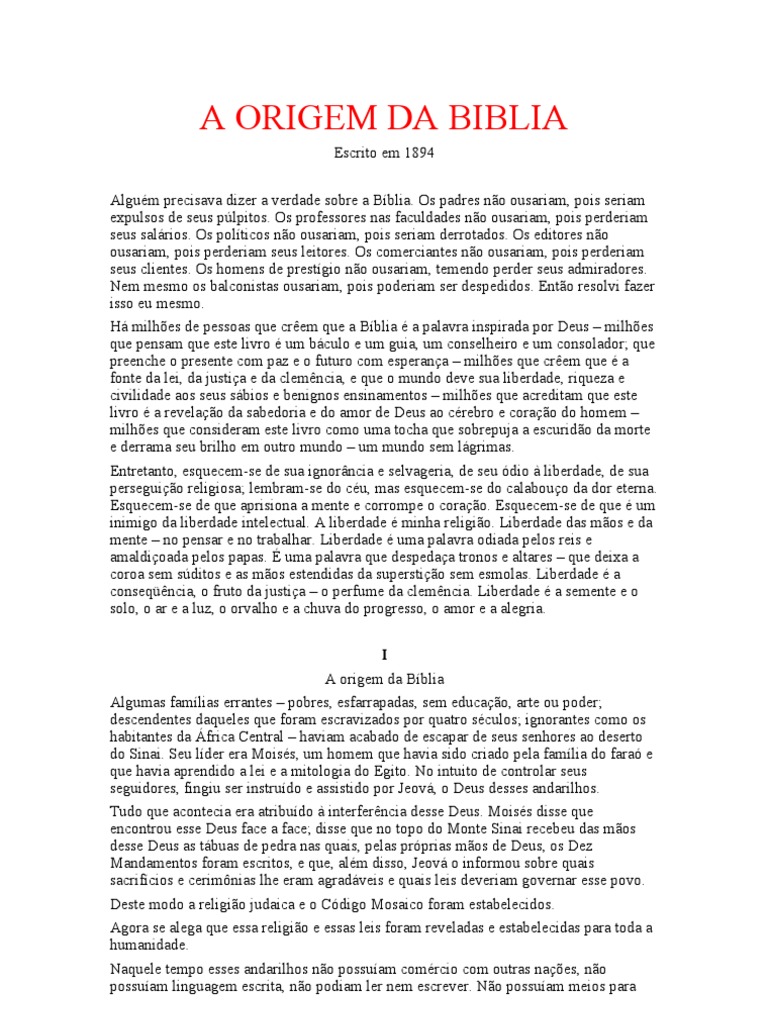 A Origem Da Biblia | PDF
