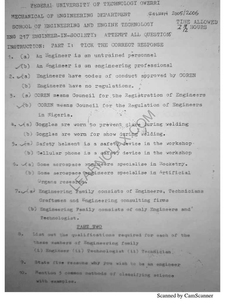 Eng 217 Engineer In The Society 2006 2017 Pdf