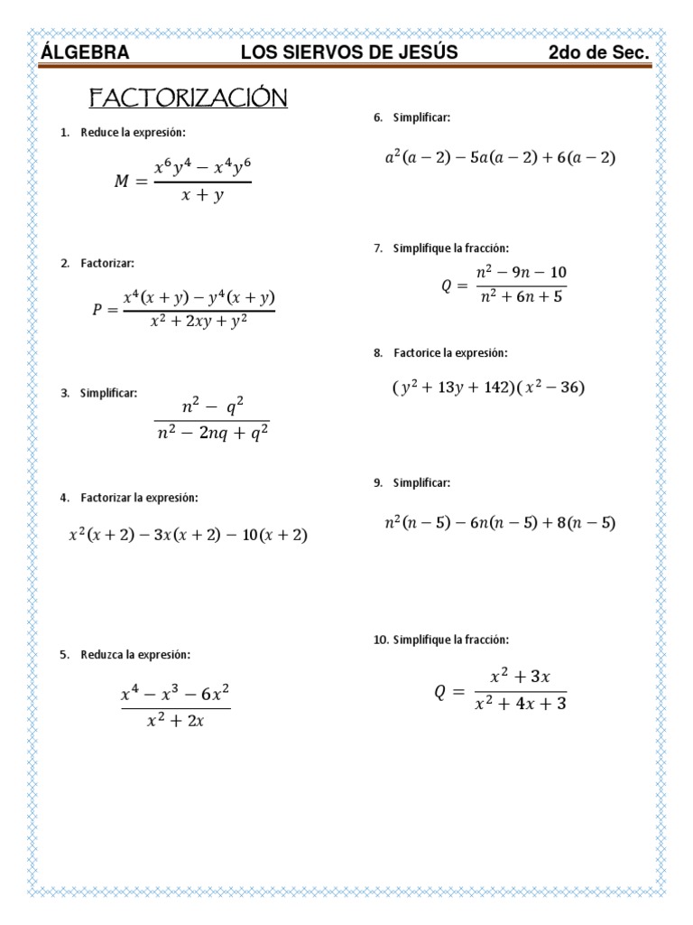 2do Factorización Pdf