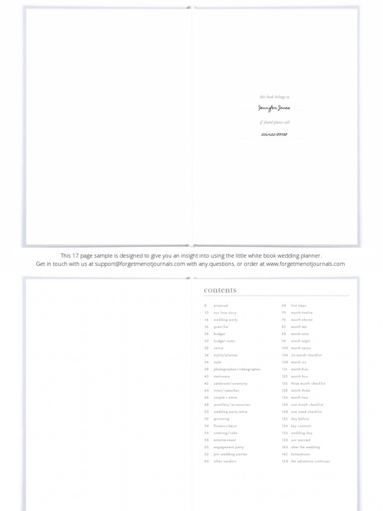 Little White Book Sample | PDF | Wedding | Fashion Related Occasions