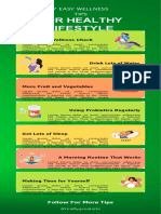 Green Modern 7 Easy Wellness Tips For Healthy LIfestyle Infographic