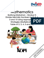 Math2 - Quarter3 - Module3 - Divides Mentally Numbers by 2, 3, 4, 5 and 10 Using Appropriate Strategies (Multiplication