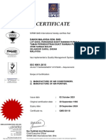 ISO 9001-2015 Certificate 2021 - Daikin Malaysia