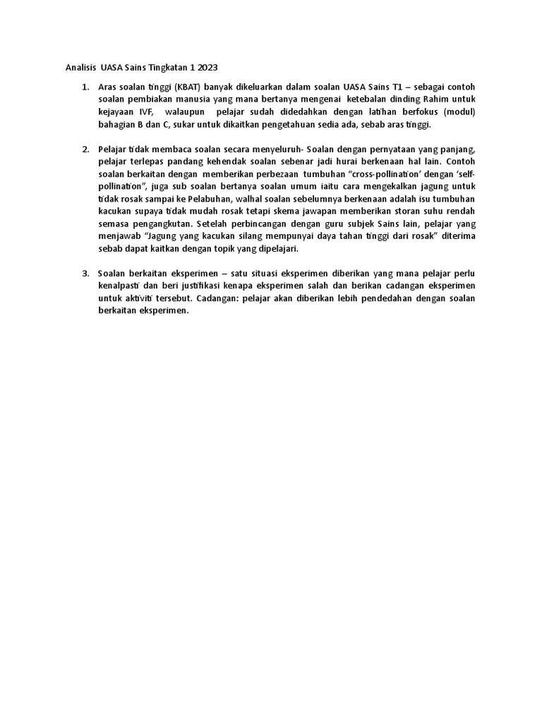 Analisis uasa sains form 1 pdf