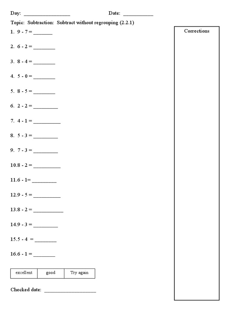 How Do You Subtract Without Regrouping