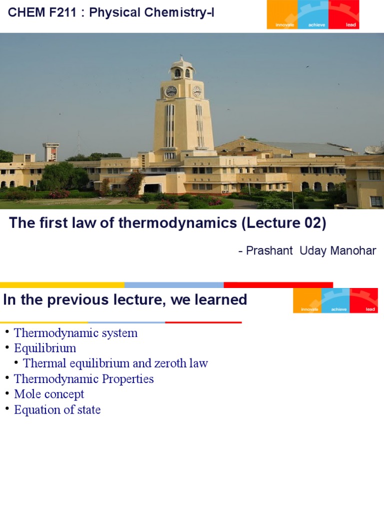 First Law of Thermodynamics Overview | PDF | Kinetic Energy | Heat