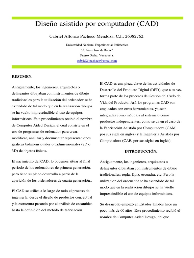 Diseño Asistido Por Computadora PDF Informática