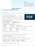 Chest Pain Questionnaire - Applicant 2020