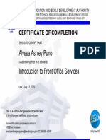 Front Office Cert