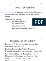 Section 3 - Divisibility: - Definition: If N and D Are Integers and D 0, Then Integer K. - Alternatively, We Say