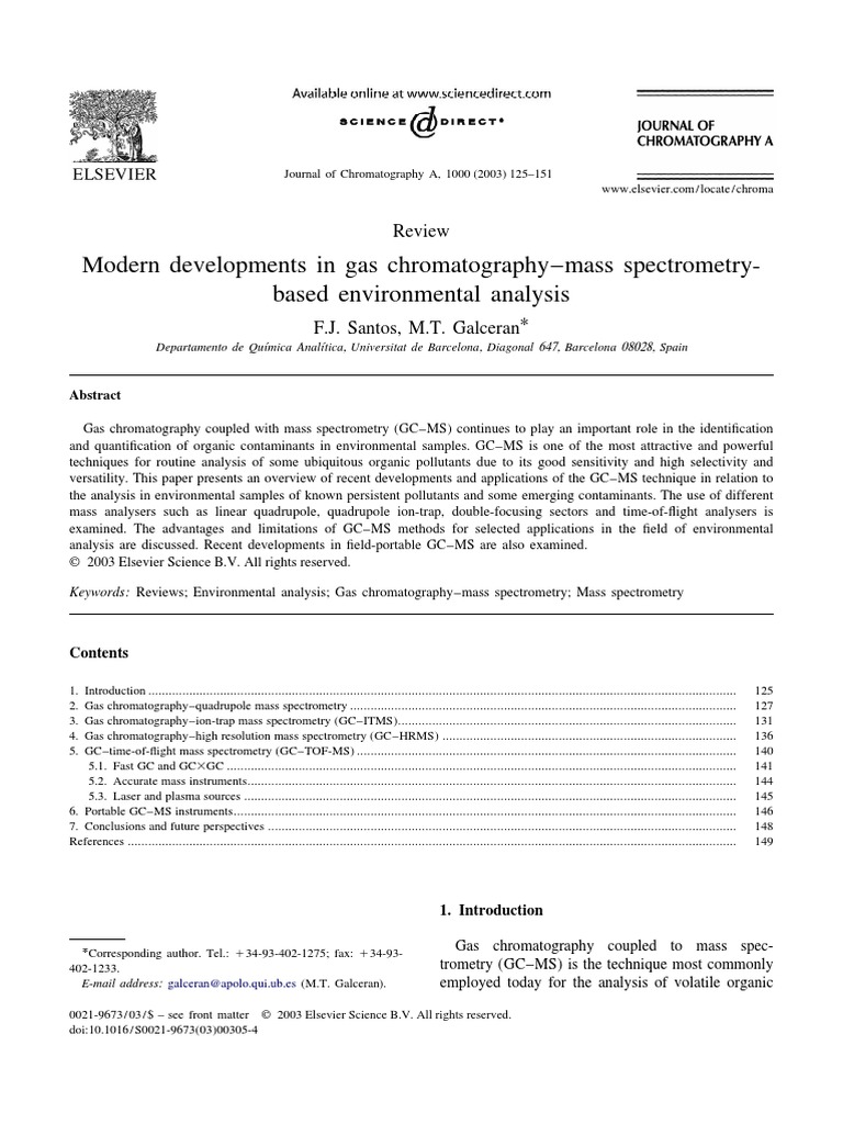 GC MS HRMS Itms Tof PDF Mass Spectrometry Gas Chromatography