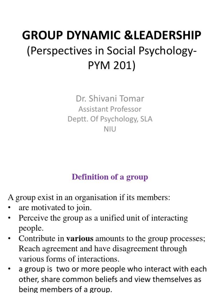 Group Dynamic & Leadership PDF Leadership Transformational Leadership