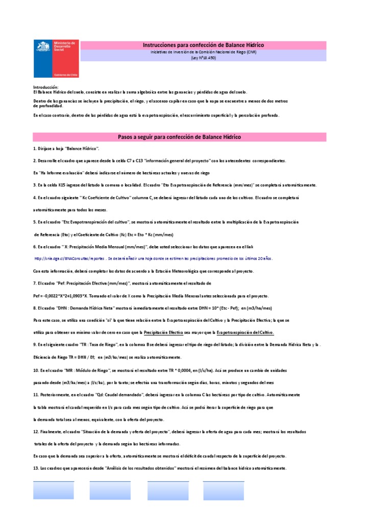 Balance Hidrico - Ley N 18450 MDS Febrero2021 | PDF ...
