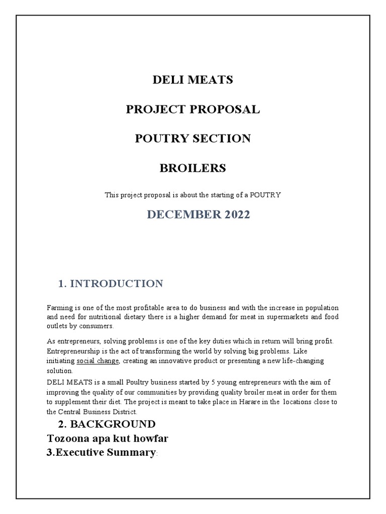 Broiler Project PDF Poultry Broiler