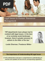 Legal Issues in Human Resources Management