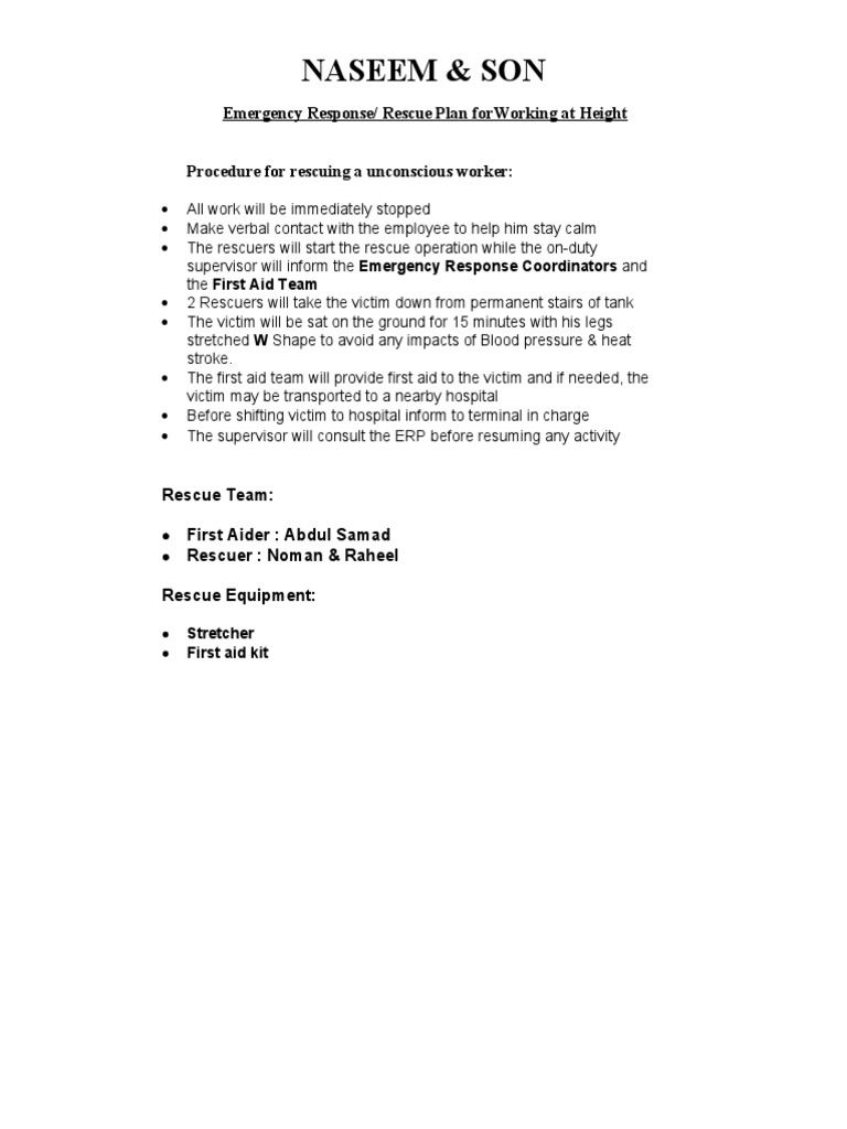 Emergency Rescue Plan for Heights | PDF | Science & Mathematics