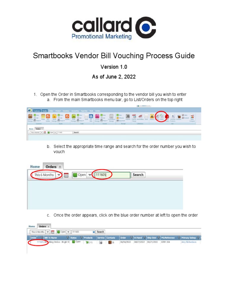 Smartbooks Vendor Bill Vouching Guide | PDF | Computing | Software