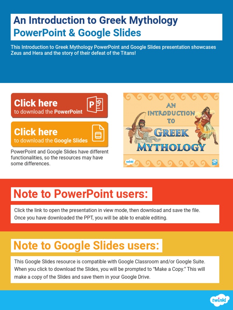 An Introduction To Greek Mythology Powerpoint and Google Slides Us Ss ...