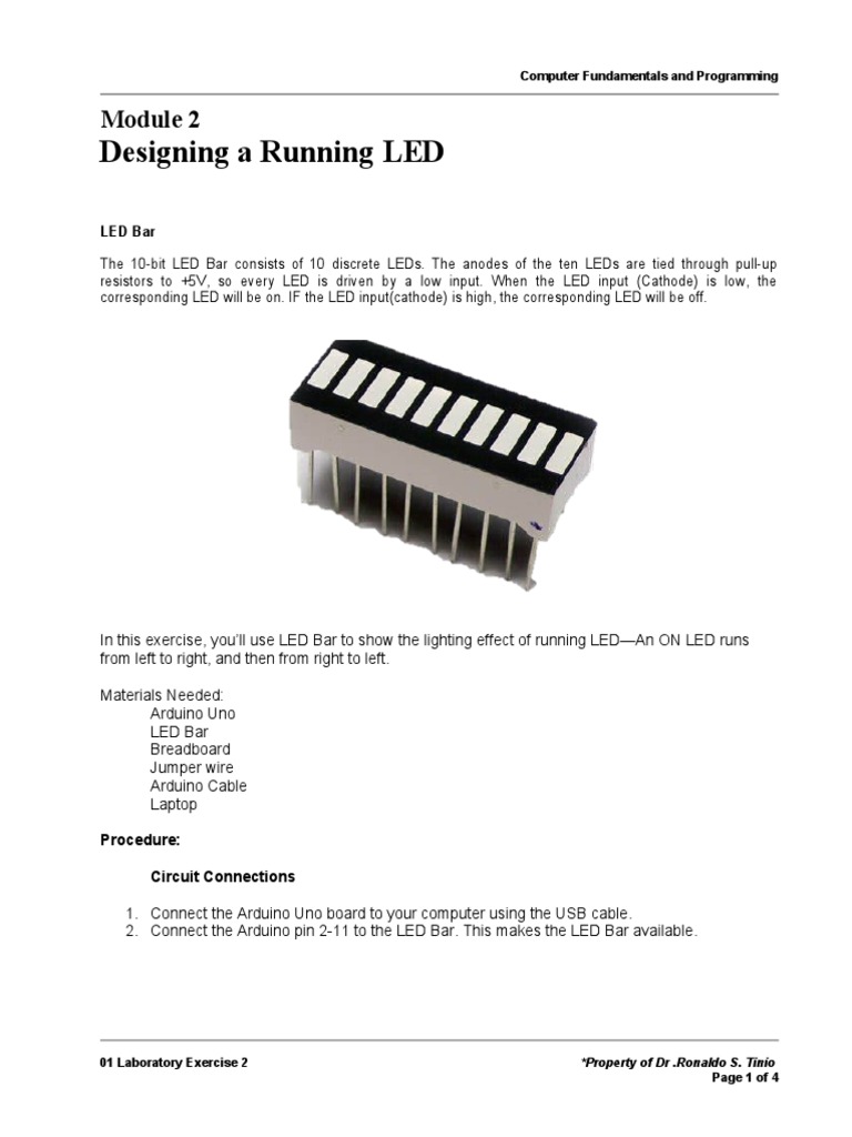 01 Laboratory Exercise 2 Download Free Pdf Arduino Computing