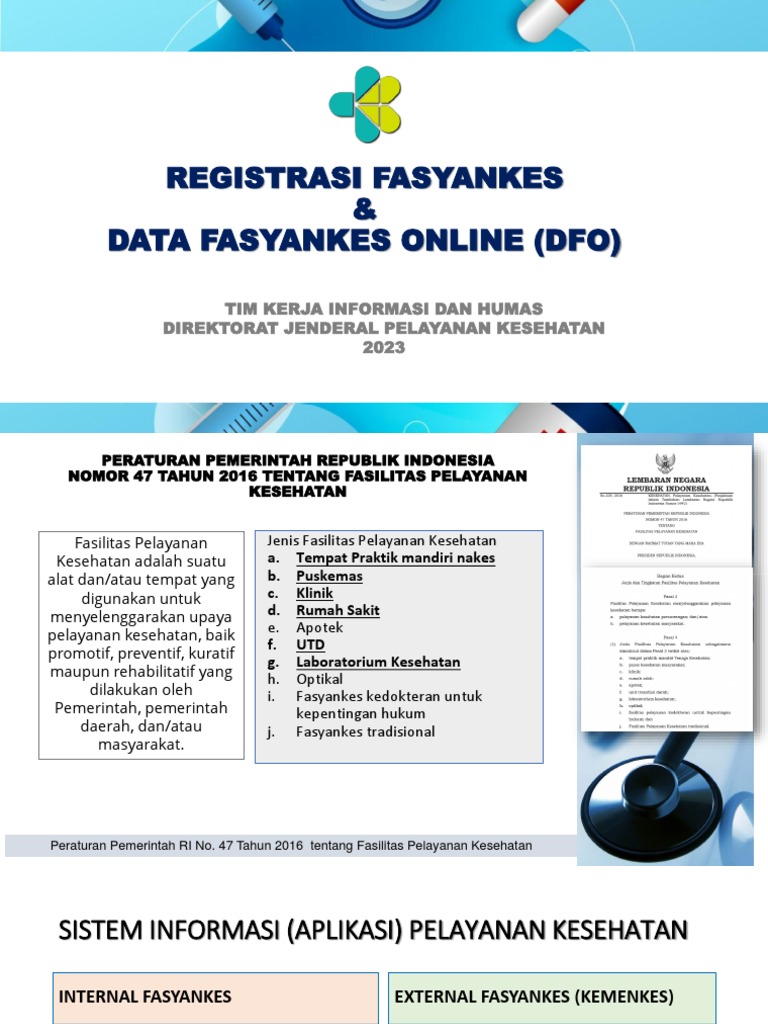 Registrasi fasyankes dfo pdf