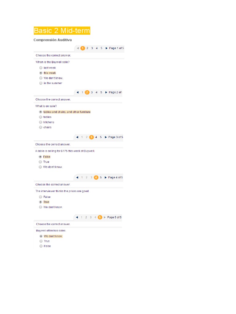 Basic 2 Mid - Resuelto | PDF