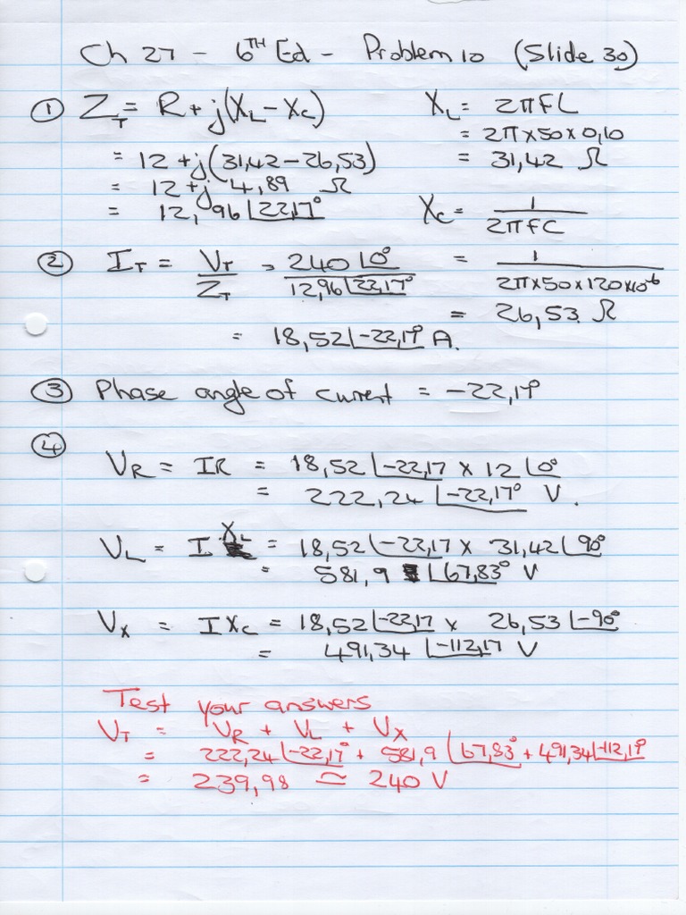 Chapter 27-6th Edition-Problem 10-Slide 30-Solution | PDF