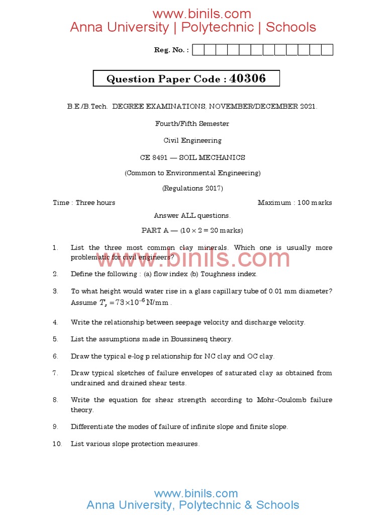 CE2251 SOIL MECHANICS visual data 7