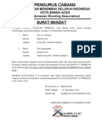 Surat Mandat Pengcab Mengikuti Musprov Perbakin Aceh Tahun 2023