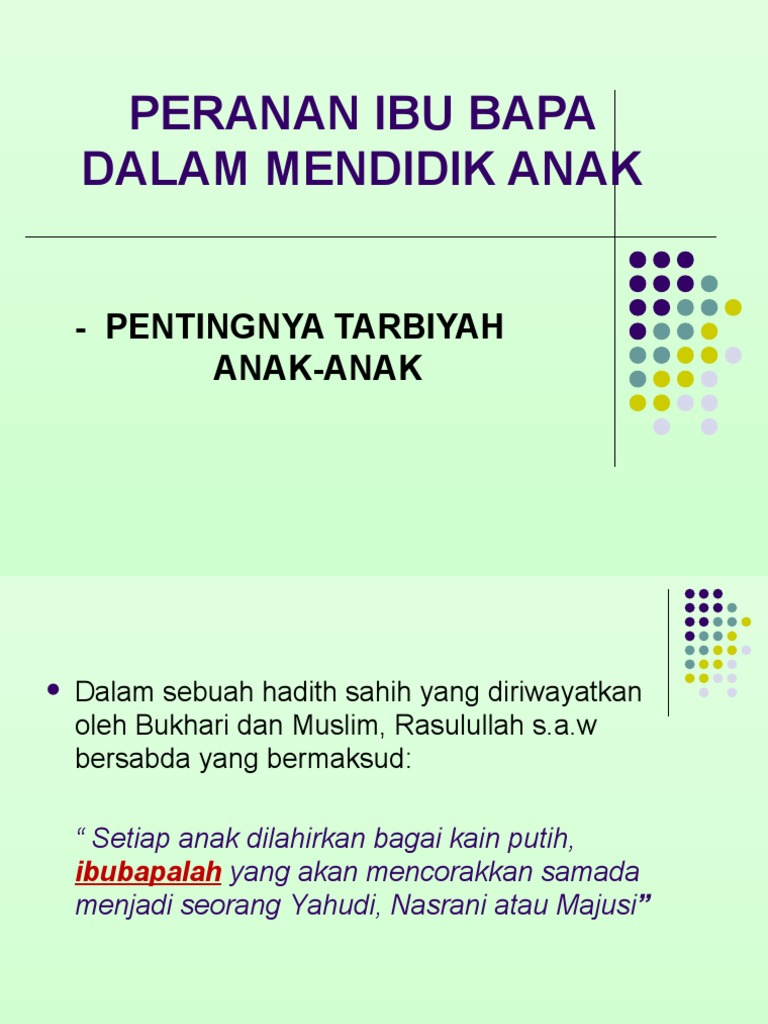 Peranan Ibu Bapa Dlm Mendidik Anak Anak Pdf