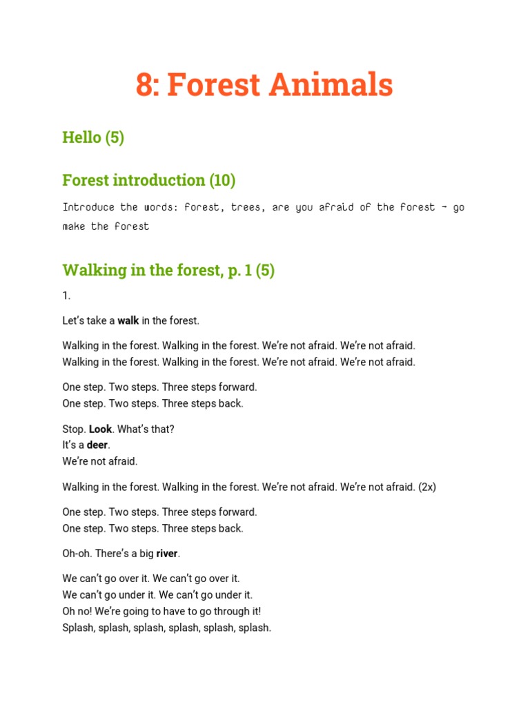 Forest Animals Lesson Plan for Kids | PDF
